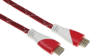 Кабель аудио-видео HDMI (m)/HDMI (m) 1.8м. феррит.кольца позолоч.конт. красный