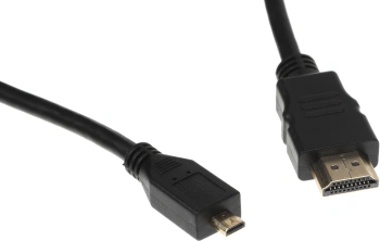 Кабель Micro HDMI (m)/HDMI (m) 1м. позолоч.конт. черный