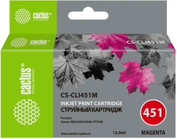 Картридж струйный Cactus CS-CLI451M