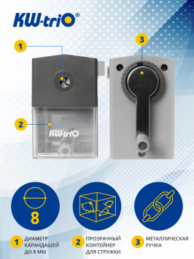 Точилка для карандашей механическая Kw-Trio  305Agr