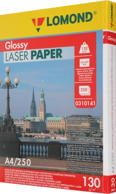 Бумага Lomond 0310141 A4/130г/м2/250л./белый глянцевое/глянцевое для лазерной печати