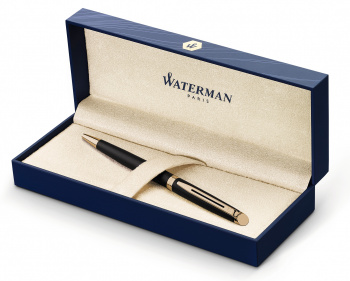 Ручка шариков. Waterman Hemisphere (S0920770) Matte Black GT M син. черн. подар.кор.