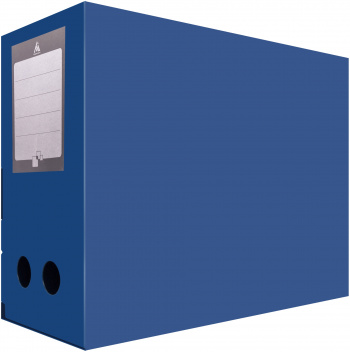 Короб архивный вырубная застежка Бюрократ -BA100/08BLUE пластик 0.8мм корешок 100мм 330x245мм синий