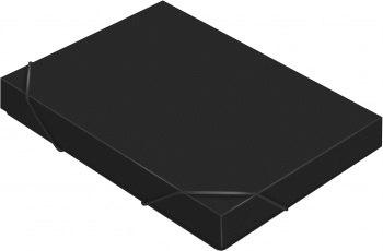 Папка-короб на резинке Бюрократ -BA25/05BLCK пластик 0.5мм корешок 25мм A4 черный