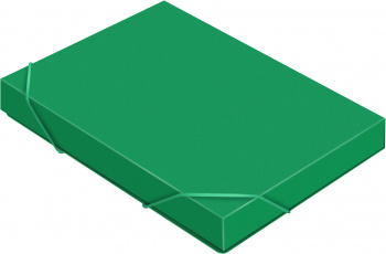 Папка-короб на резинке Бюрократ -BA25/05GRN пластик 0.5мм корешок 25мм A4 зеленый