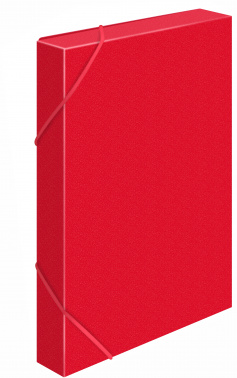 Папка-короб на резинке Бюрократ -BA25/05RED пластик 0.5мм корешок 25мм A4 красный