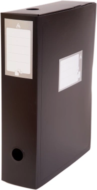 Короб архивный вырубная застежка Бюрократ -BA80/08BLCK пластик 0.8мм корешок 80мм 330x245мм черный