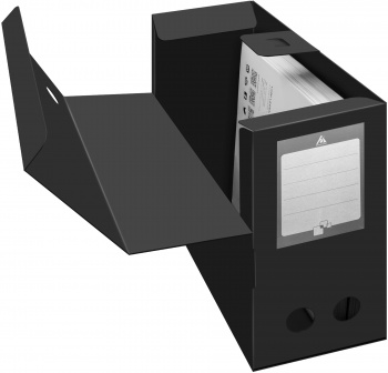 Короб архивный вырубная застежка Бюрократ -BA80/08BLCK пластик 0.8мм корешок 80мм 330x245мм черный