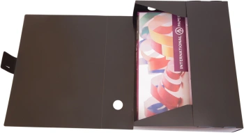 Короб архивный вырубная застежка Бюрократ -BA80/08BLCK пластик 0.8мм корешок 80мм 330x245мм черный