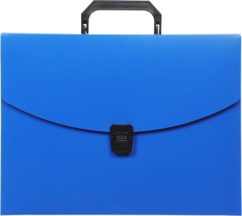 Портфель Бюрократ -BPP01BLUE 1 отдел. A4 пластик 0.7мм синий