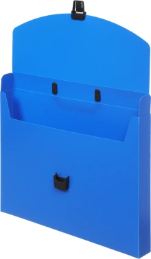 Портфель Бюрократ -BPP01BLUE 1 отдел. A4 пластик 0.7мм синий