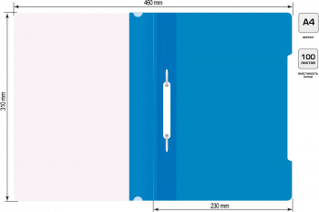 Папка-скоросшиватель Бюрократ -PS20BLUE A4 прозрач.верх.лист пластик синий 0.12/0.16