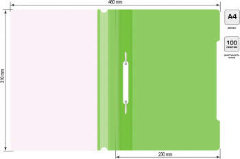 Папка-скоросшиватель Бюрократ -PS20LETT A4 прозрач.верх.лист пластик салатовый 0.12/0.16