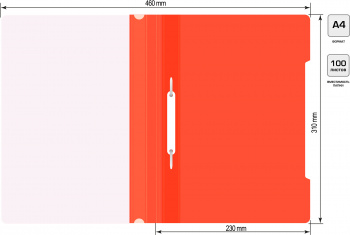 Папка-скоросшиватель Бюрократ -PS20RED A4 прозрач.верх.лист пластик красный 0.12/0.16