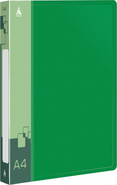 Папка на 2-х кольцах Бюрократ -0812/2RGRN A4 пластик 0.8мм кор.40мм внутр. с вставкой зеленый