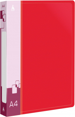 Папка на 2-х кольцах Бюрократ -0827/2RRED A4 пластик 0.7мм кор.27мм внутр. с вставкой красный