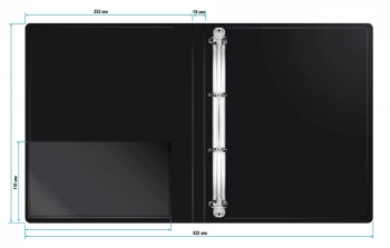 Папка на 4-х кольцах Бюрократ -0818/4RBLCK A4 пластик 0.7мм кор.18мм внутр. с вставкой черный