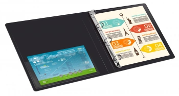 Папка на 4-х кольцах Бюрократ -0827/4RBLCK A4 пластик 0.7мм кор.27мм внутр. с вставкой черный