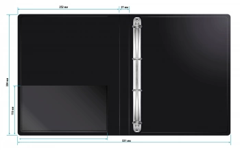 Папка на 4-х кольцах Бюрократ -0827/4RBLCK A4 пластик 0.7мм кор.27мм внутр. с вставкой черный