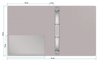 Папка на 4-х кольцах Бюрократ -0827/4RGREY A4 пластик 0.7мм кор.27мм внутр. с вставкой серый