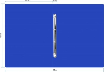 Папка на 4-х кольцах Бюрократ -0827VA3BLU A3 верт. пластик 0.8мм кор.27мм синий