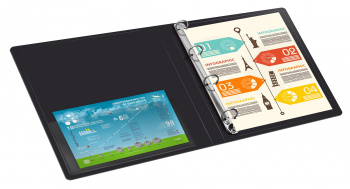 Папка на 4-х кольцах Бюрократ -0840/4RBLCK A4 пластик 0.8мм кор.40мм внутр. с вставкой черный