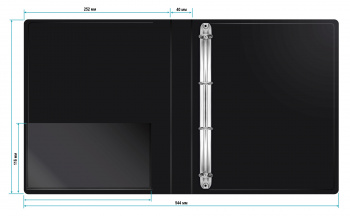 Папка на 4-х кольцах Бюрократ -0840/4RBLCK A4 пластик 0.8мм кор.40мм внутр. с вставкой черный