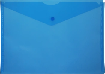 Конверт на кнопке Бюрократ Economy -PK100BLU A4 пластик 0.10мм синий