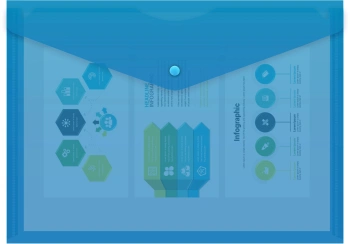Конверт на кнопке Бюрократ Economy -PK100BLU A4 пластик 0.10мм синий