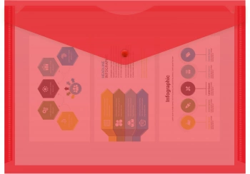 Конверт на кнопке Бюрократ Economy -PK100RED A4 пластик 0.10мм красный