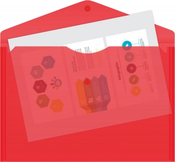 Конверт на кнопке Бюрократ Economy -PK100RED A4 пластик 0.10мм красный