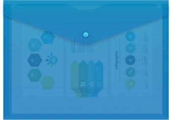 Конверт на кнопке Бюрократ -PK803ABLU A4 пластик 0.18мм синий