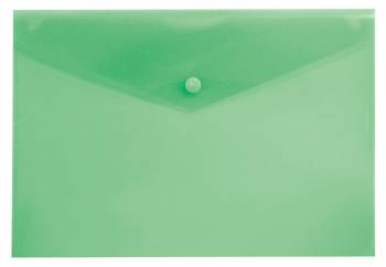 Конверт на кнопке Бюрократ -PK803AGRN A4 пластик 0.18мм зеленый