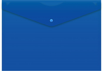 Конверт на кнопке Бюрократ -PK803ANBLU A4 непрозрачный пластик 0.18мм синий