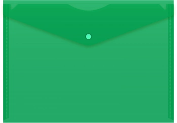 Конверт на кнопке Бюрократ -PK803TGRN A4 пластик 0.15мм зеленый