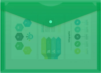 Конверт на кнопке Бюрократ -PK803TGRN A4 пластик 0.15мм зеленый