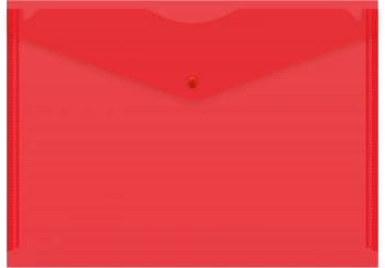 Конверт на кнопке Бюрократ -PK803TRED A4 пластик 0.15мм красный