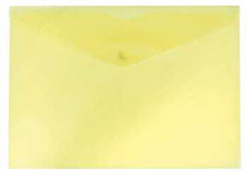 Конверт на кнопке Бюрократ -PK803TYEL A4 пластик 0.15мм желтый