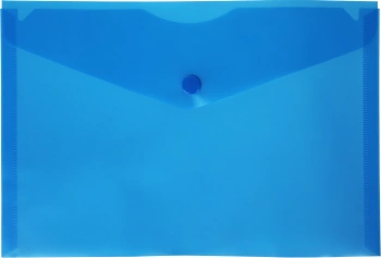 Конверт на кнопке Бюрократ -PK804A5BLU A5 пластик 0.18мм синий