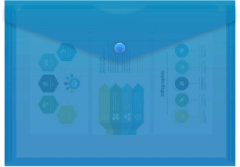 Конверт на кнопке Бюрократ -PK804A5BLU A5 пластик 0.18мм синий