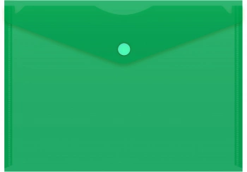 Конверт на кнопке Бюрократ -PK804A5GRN A5 пластик 0.18мм зеленый