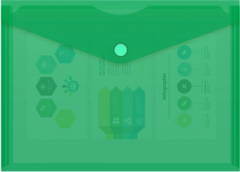 Конверт на кнопке Бюрократ -PK804A5GRN A5 пластик 0.18мм зеленый