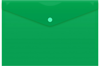 Конверт на кнопке Бюрократ -PK804A5NGRN A5 непрозрачный пластик 0.18мм зеленый