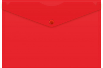 Конверт на кнопке Бюрократ -PK804A5NRED A5 непрозрачный пластик 0.18мм красный