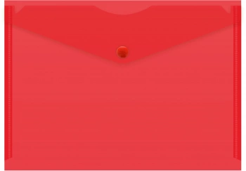 Конверт на кнопке Бюрократ -PK804A5RED A5 пластик 0.18мм красный