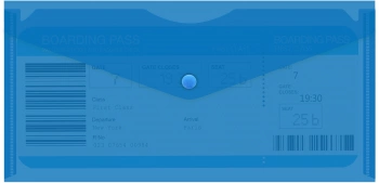 Конверт на кнопке Бюрократ -PK805ABLU пластик 0.18мм синий TRAVEL формат