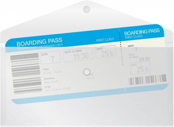 Конверт на кнопке Бюрократ -PK805ACLEAR пластик 0.18мм прозрачный TRAVEL формат