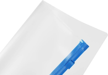 Папка на молнии ZIP Бюрократ -BPM4ABLUE A4+ полипропилен 0.15мм карм.для визит. цвет молнии синий