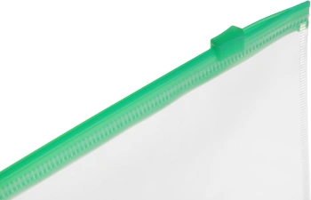 Папка на молнии ZIP Бюрократ -BPM4AGRN A4+ полипропилен 0.15мм карм.для визит. цвет молнии зеленый