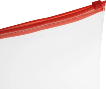 Папка на молнии ZIP Бюрократ -BPM4ARED A4+ полипропилен 0.15мм карм.для визит. цвет молнии красный